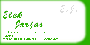 elek jarfas business card